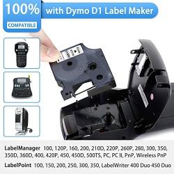 OfficeWorld 6-Pack Compatible Dymo D1 Label Tape 45013 S0720530 Black on White 1/2 Inch x 23 Feet for DYMO LabelManager 160 280 210D 360D 420P Wireless PnP 220P 260P 450D 500TS 450DUO Label Maker