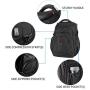 KROSER Travel Laptop Backpack 17.3 Inch XL Heavy Duty Computer Backpack with Hard Shell Saferoom RFID Pockets Water-Repellent Business College Daypack Stylish School Laptop Bag for Men/Women-Black