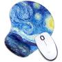 FF1 Ergonomic Design Unique Patterns Premium Gel Mouse Pad with Wrist Support, Matching Microfiber Cleaning Cloth for Glasses & Electronics. Mouse Pad for Laptop, PC Computer & Mac