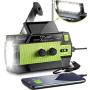 [2021 Newest] Emergency-Hand-Crank-Radio,4000mAh Portable Weather Solar Radios with Motion Sensor Reading Lamp,3 Gear LED Flashlight,SOS Alarm,Cell Phone Charger,AM/FM/NOAA (Green)