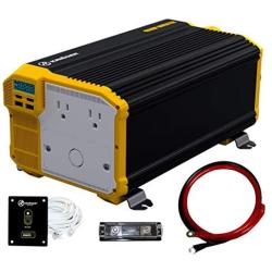 Krieger 4000 Watts Power Inverter 12V to 110V, Modified Sine Wave Car Inverter, Dual 110 Volt AC Outlets, Hardwire Kit, DC to AC Converter with Installation Kit - MET Approved to UL and CSA Standards