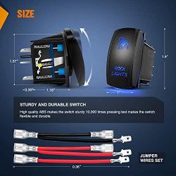 Nilight - 90008B Rock Lights Rocker Switch LED Light Bar 5Pin Laser On/Off LED Light 20A/12V 10A/24V Switch jumper wires set for Jeep Boat Trucks,2 years Warranty