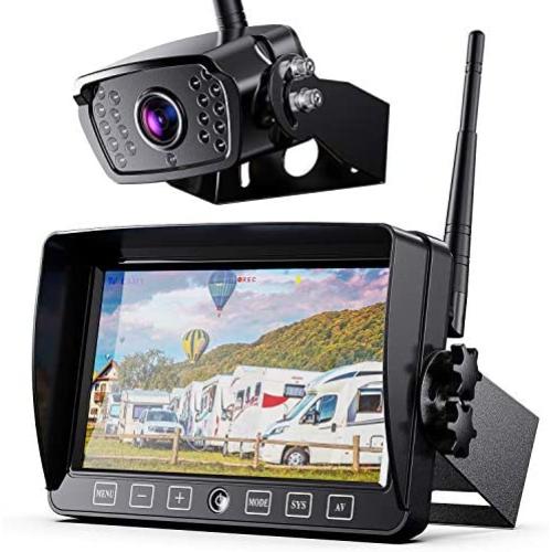 Wireless Backup Camera DVR Recorder Touch Button for rv/Camper/Motorhome/Trailer/Truck/Pickup/Van with 7HD 1080P Monitor 4 Cameras 152° Wide View Night Vision IP69K Waterproof Xroose FW01