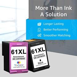 Palmtree Remanufactured Ink Cartridges Replacement for HP 61XL 61 XL to use with Envy 4500 5535 5530 5534 Deskjet 1000 1010 1510 1512 2540 Officejet 4630 Printer (2-Pack,1 Black, 1 Tri-Color )