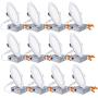 12 Pack 6 Inch LED Recessed Lighting with Junction Box, CRI90, 14W=100W, 1100lm, 3000K Warm White, Dimmable Ultra-Thin LED Downlight, Canless LED Recessed Ceiling Light