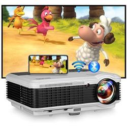 HD Projector 1080P 5000 Lumen and 200'' Display, WiFi Home Theater Projector with Bluetooth LED Video Projector Compatible with iPhone, Android, PS4, Laptop, Xbox, for Outdoor Movie Entertainemnt