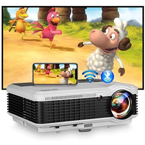 HD Projector 1080P 5000 Lumen and 200'' Display, WiFi Home Theater Projector with Bluetooth LED Video Projector Compatible with iPhone, Android, PS4, Laptop, Xbox, for Outdoor Movie Entertainemnt