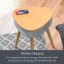Portable Smart Side Table Bluetooth Speaker with Wireless Charger and USB Charging Dock, Modern Home Studio Smart Table Multifunctional (Orange)