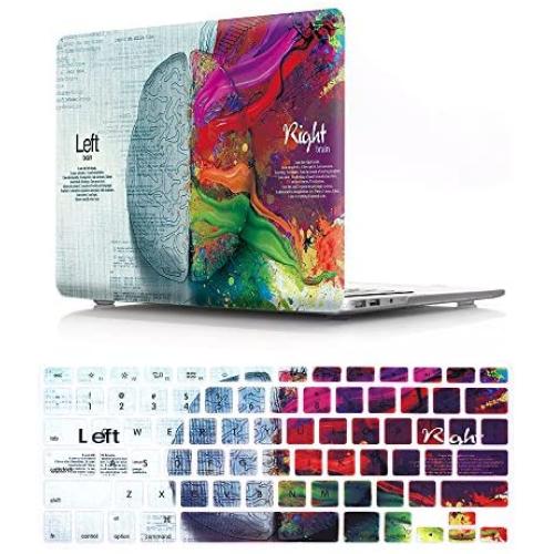 HRH 2 in 1 Creative Brain Laptop Body Shell Protective Hard Case Cover Silicone Keyboard Cover for MacBook Pro 13.3'' with Retina Display (A1502/A1425)(W/O CD-ROM) Release 2015/2014/2013/end 2012