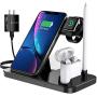 EVIGAL 4 in 1 Wireless Charger, Qi-Certified Fast Charging Station Compatible Apple Watch & AirPods & Apple Pencil, iPhone12/11/11Pro/11Pro Max/X/XS/XS Max/XR/8/8Plus, Samsung (with QC3.0 Adapter)