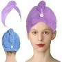 Microfiber Hair Towel Wraps 2 Pack - 10x26 Inch Hair Drying Towels With Button Super Absorbent Quick Drying Bath Salon Hat For Women - Fast Dry Hair Turban For Curly, Long & Thick Hair (Blue & Purple) Microfiber Hair Towel Wraps 2 Pack - 10x26 Inch Hair Drying Towels With Button Super Absorbent Quick Drying Bath Salon Hat For Women - Fast Dry Hair Turban For Curly, Long & Thick Hair (Blue & Purple)
