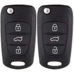 SCITOO 2pcs 3 Buttons Key Fob Keyless Entry Remote Shell Case & Pad Replacement for Kia Soul Rio Rondo Sportage 2007-2013