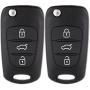 SCITOO 2pcs 3 Buttons Key Fob Keyless Entry Remote Shell Case & Pad Replacement for Kia Soul Rio Rondo Sportage 2007-2013