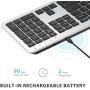 iClever GK08 Wireless Keyboard and Mouse - Rechargeable Wireless Keyboard Ergonomic Full Size Design with Number Pad, 2.4G Stable Connection Slim White Keyboard and Mouse for Windows, Mac OS Computer