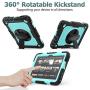 SEYMAC stock Case for Fire HD 8/8Plus Case (10th Generation 2020 ), [Full-Body] Shock-Proof Case with 360 Rotating Stand &Strap [Screen Protector] for Amazon Fire HD 8/8 Plus 10th Gen (SkyBlue+Black)