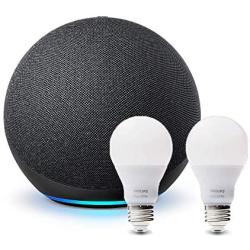 All-new Echo (4th Gen) - Charcoal - bundle with Philips Hue Bulbs (2-pack)