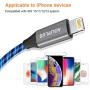 iPhone Charger, AOLIPLUS 6FT LED Lightning Cable [Apple MFi Certified ] USB Charging/Sync Lightning Cord Compatible with iPhone SE 11 11 Pro 11 Pro Max Xs MAX XR X 8 7 6S 6 5, iPad and More - Blue