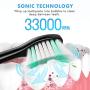 Sonic Electric Toothbrush Whitening Toothbrush Rechargeable with 4 Dupont Brush Heads, Adult Waterproof Ultrasonic Toothbrush with 5 Modes & Smart Timer by HOKEKI (Black)