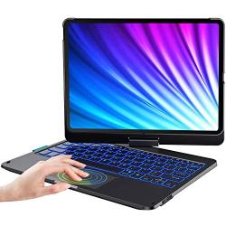 Touchpad Keyboard for iPad Air 4 (10.9-inch), 7 Color Backlit, 360° Rotatable, Slim Folio Cover, Apple Pencil Holder, Trackpad Keyboard for iPad Air (4th Generation) 2020, iPad Pro 11-inch 2020/2018