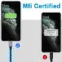iCrius iPhone Charger Cable, MFi Certified 6ft LED Light Up Visible Flowing Lightning Charger Charging Cord Compatible with iPhone12 Plus/XS/XR/X /8 Plus / 8/7 Plus / 7, iPod Touch More
