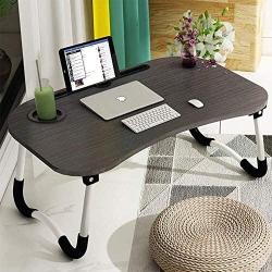 Laptop Desk, Astory Portable Laptop Bed Tray Table Notebook Stand Reading Holder with Foldable Legs & Cup Slot for Eating Breakfast, Reading Book, Watching Movie on Bed/Couch/Sofa (Black)