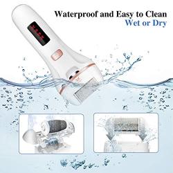 Electric Callus Remover,Portable Electronic Foot File Pedicure Tools for Hard Cracked Dry Skin with 3 Different Roller Heads In 2 Speeds (Led Light & Screen Display).