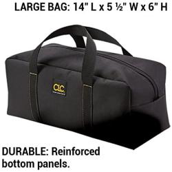 CLC Custom Leathercraft 1107 2 Pack Medium and Large Utility Tote Bag Combo,Black/Beige