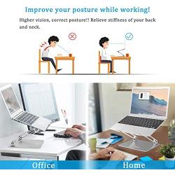 Boyata Laptop Stand, Adjustable Ergonomic Laptop Holder, Aluminium Alloy Notebook Stand Compatible for MacBook Pro/Air, Dell XPS, Lenovo, Samsung Laptops Up to 17 inches-Silver