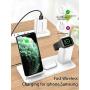 Wireless Charger MANKIW 3 in 1 Fast Charging Station for Apple iWatch AirPods Pro, Wireless Charging Stand Compatible for iPhone 11/11Pro/11Pro Max/XR/Xs/Xs Max/X/8/8Plus Samsung Galaxy(White)