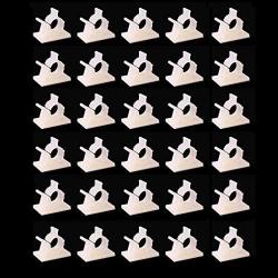 Viaky 30 Pieces White Adjustable Cable Clips Self-Adhesive Desk Organizer Nylon Wire Management Wire Holder