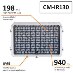 CMVision IR130-940 CMVision 940nm Invisible Wide Angle 198pc High Power Small LED IR Illuminator with Free Power Adapter