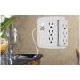 ECOPlugs 6 Outlet Swivel Wall Adapter, Swivel Outlet with USB Ports, Swivel Wall Tap Adapter White