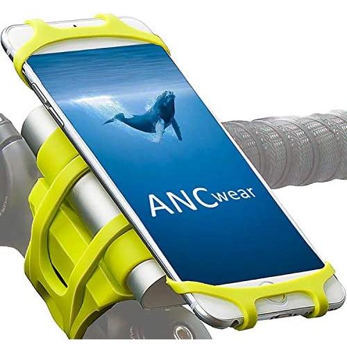 Bike Motorcycle Phone Mount, ANCwear 5-in-1 Portable Phone Holder, Adjustable Silicon Universal Fit Handlebars and Smart Phones Like iPhone Xs Max R X 8 Plus 7 Samsung