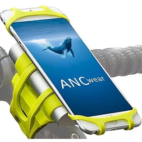 Bike Motorcycle Phone Mount, ANCwear 5-in-1 Portable Phone Holder, Adjustable Silicon Universal Fit Handlebars and Smart Phones Like iPhone Xs Max R X 8 Plus 7 Samsung