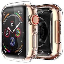 Smiling Case Compatible with Apple Watch Series 6/ SE/Series 5/ Series 4 with built in Screen Protector 40mm,Overall Protective TPU Clear Case(2 pack)