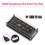 5V RGB Splitter Hub with Case and for ASUS/MSI 5V 3Pin LED Controller、LED Splitter 10-Port Hub with 50CM 3Pin Extension Cord, Perfect for Lots of RGB
