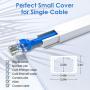 One-Cord Channel Cable Concealer - CMC-03 Cord Cover Wall Cable Management System - 125'' Cable Hider Raceway Kit for a Power Cord, Ethernet Cable, Speaker Wire - 8X L15.7in, W0.59in H0.4in, White