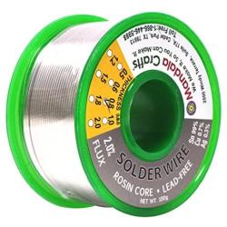 Rosin Core Lead Free Solder Wire for Electrical, Electronic, Connector, PCB Soldering; Sn97 Cu0.7 Ag0.3; By Mandala Crafts; 100g 0.8mm
