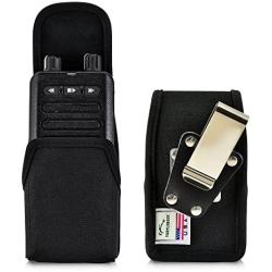 Turtleback Case Made for Motorola Minitor VI (6) Voice Pager Fire Radio Phone Black Nylon Holster Case with Heavy Duty Rotating Removable Clip Black Nylon Pouch, Magnetic Closure Flap