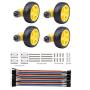 DC Motor Wheel Kit, 4PCS TT motor 3-6V Dual Shaft Gear Motor,Motor Support/Bracket,Electric motor Tyre Parts for Arduino Robot Smart Car,Model or Electronic Product DIY (4pcs Dual shaft/Biaxial)