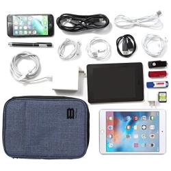 BAGSMART Electronic Organizer Double-Layer Travel Cable Organizer Electronics Accessories Cases for Cables, iPhone, Kindle, USB, Blue
