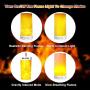 LED Flame Effect Light, CFGROW USB Rechargeable Battery Operated Flame Lamp, Fireplace Light with Remote & Timer,Waterproof Dimmable 4 Modes Flameless Candle Light for Room Party Bar Decor 2 PCS