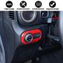 Headlight Lamp Switch Trim Cover Button Decoration Interior Accessories for 2018-2021 Jeep Wrangler JL JLU & Gladiator JT (Red)