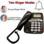 JeKaVis J-P50 Desk Corded Landline Phone for Small Business and Home, 40dB Amplified Ringer for Seniors Elderly Support Hands-Free Calling, SOS Emergency Speed Dial (Black)