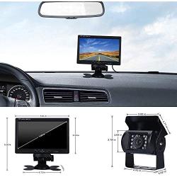 HD Backup Camera Kit 7 Inch LCD Rear View Camera Monitor, P67 Waterproof Night Vision, Easy Installation Back up Rearview Cam for Trucks, RVs, Trailers, Bus, Harveste, Pickup, Motor Home, Van ect.