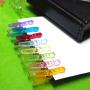 BIHRTC 100pcs 1.4'' Mini Colorful Clear Plastic Utility Paper Clip Clothespins Clip Clothes Line Clips Photo Clips