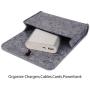 ProCase Felt Storage Case Bag Accessories Organizer for MacBook Laptop Mouse Power Adapter Cables Computer Electronics Cellphone Accessories Charger SSD HHD -Silver Grey