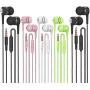Earbuds Headphones with Microphone 5 Pack, Earbuds Wired Stereo Earphones in-Ear Headphones Bass Earbuds, Compatible with iPhone and Android Smartphones, iPod, iPad, MP3 Players, Fits Most 3.5mm Jack