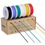 18awg Electronic Wire Kit,Flexible Silicone Wire 6 Color 18 Gauge Hook Up Wire(6 different colored 13 Feet spools) 600V Stranded Wire automotive wiring