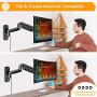 ErGear Monitor Wall Mount Bracket for 17 to 32 Inch Screens, Height Adjustable Full Motion Articulating Gas Spring Single Stand w/Extended Arm Extends Up to 18.3 Inch Fits Four VESA Mounting Sizes